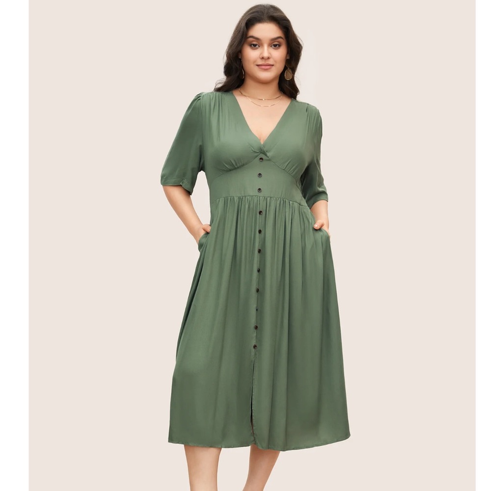 Elegant Green Midi Dress